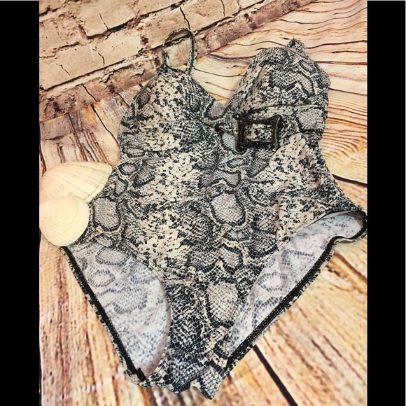 Python Snake Print One Piece Bathing Suit Swimsuit - Picture 2 of 6